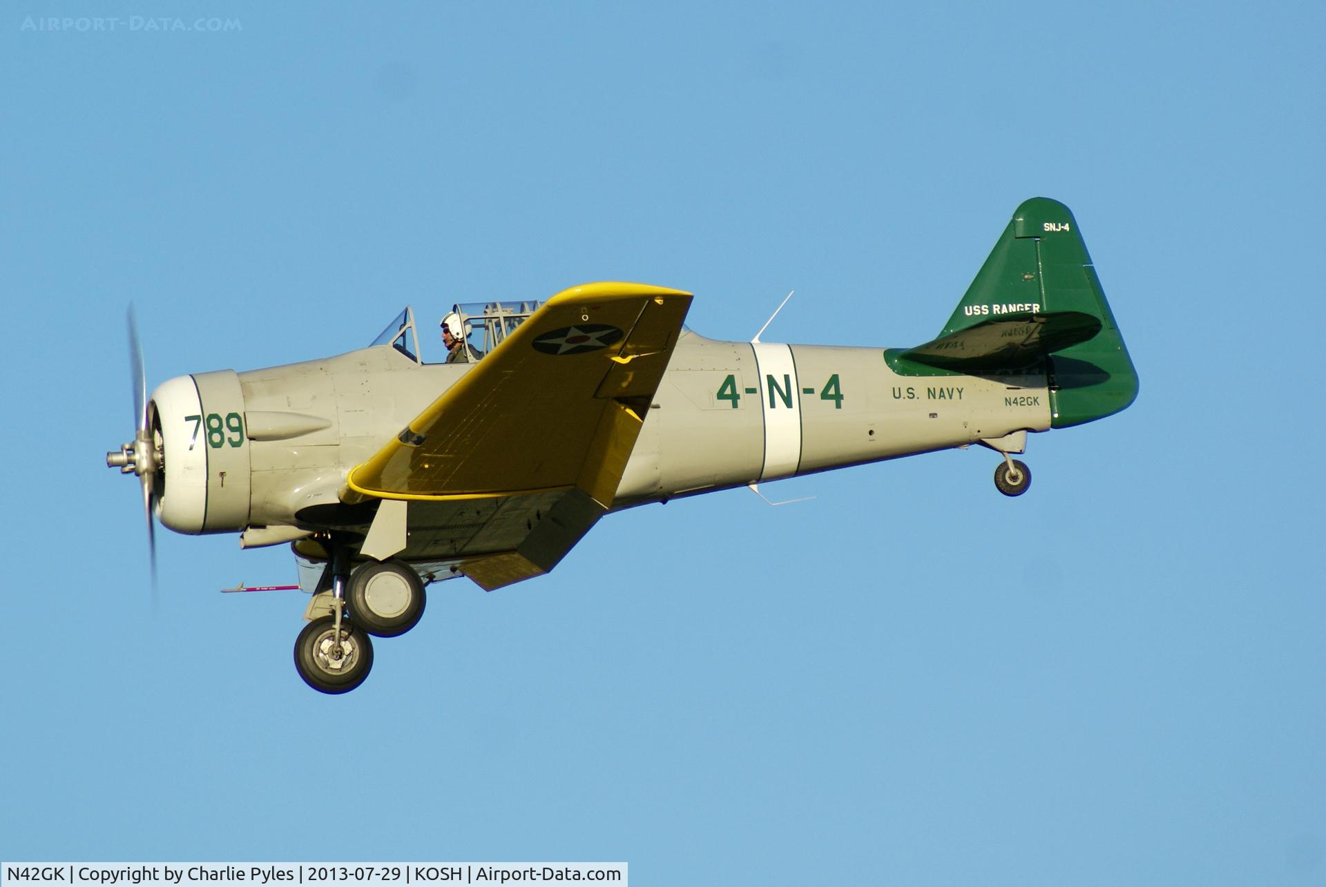 N42GK, 1942 North American AT-6D C/N 8810577, Seen here at AirVenture Oshkosh 2013.