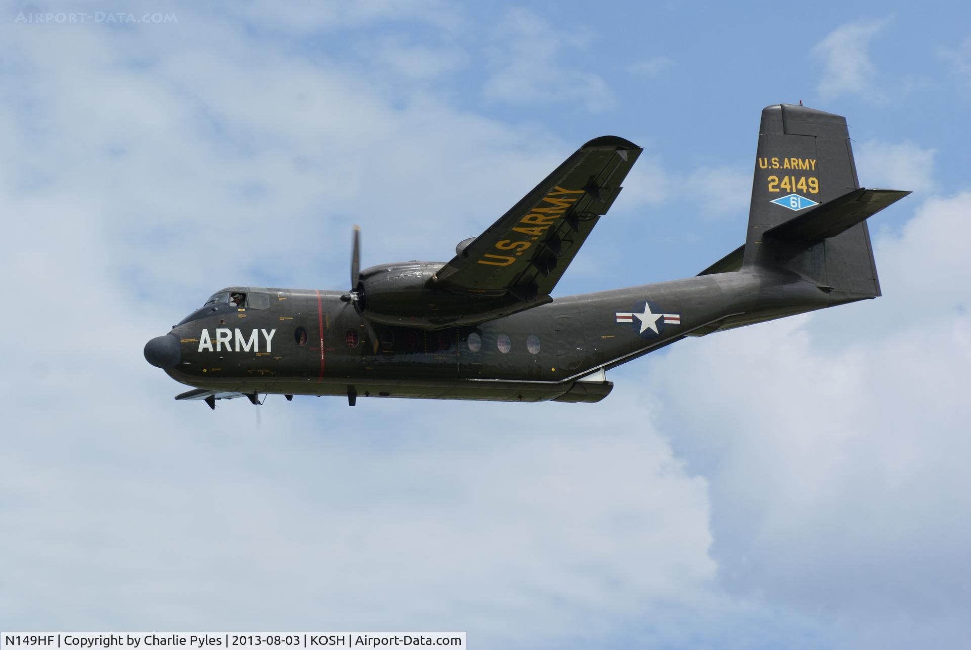 N149HF, 1962 De Havilland Canada DHC-4A Caribou C/N 85, Seen here at AirVenture Oshkosh 2013. 