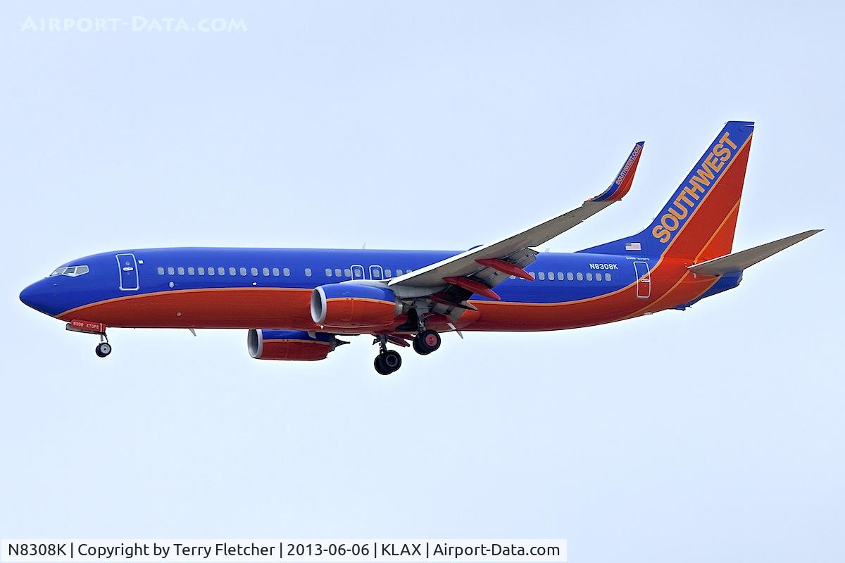 N8308K, 2012 Boeing 737-8H4 C/N 36682, At Los Angeles Airport , California