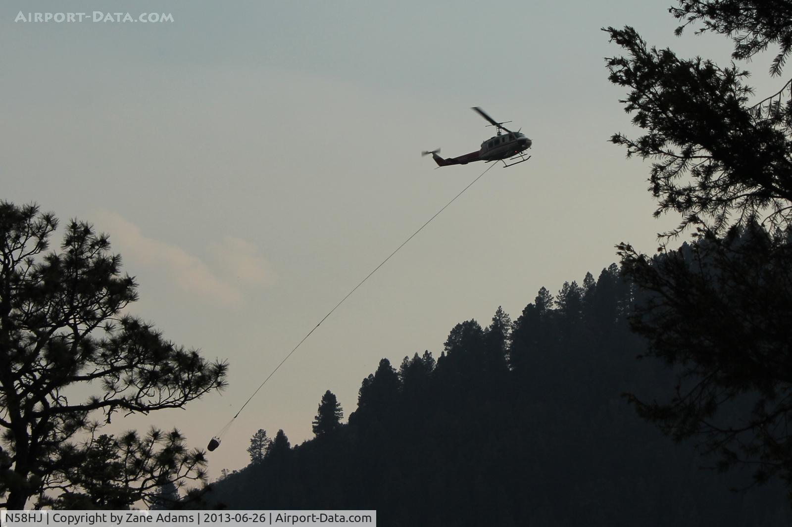 N58HJ, 1980 Bell 205A-1 C/N 30314, Working the Jaroso Fire near Cowles, New Mexico