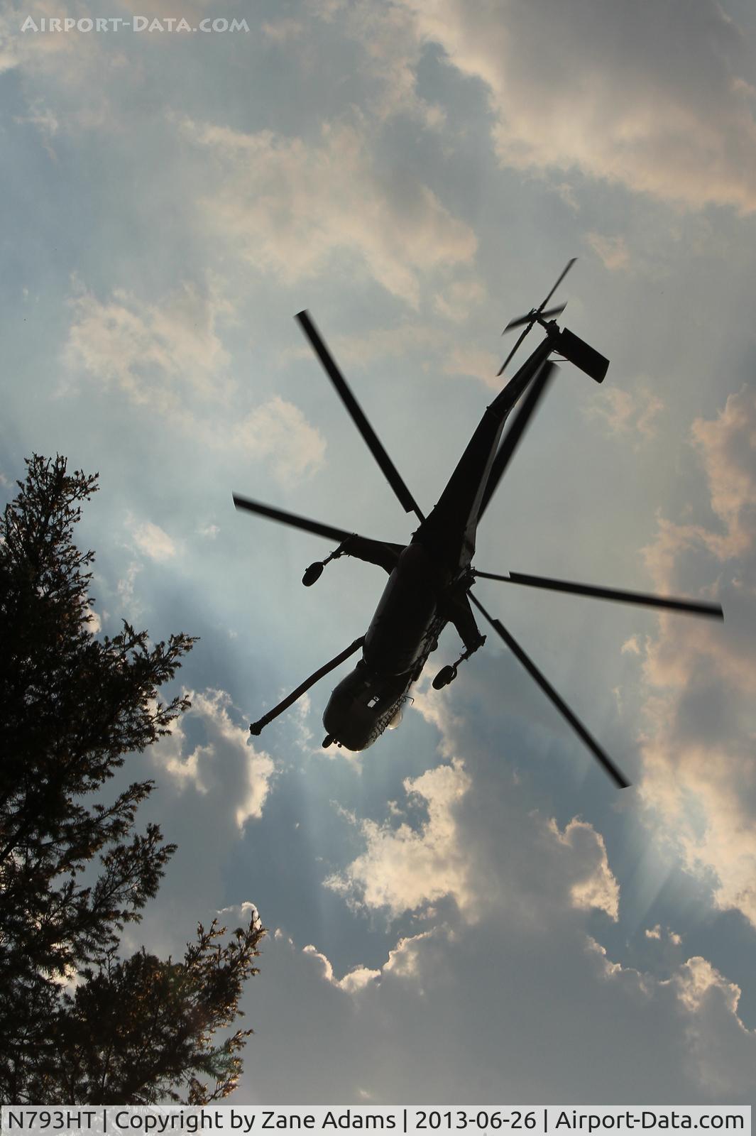 N793HT, Sikorsky S64 C/N 67-18427, Working the Jaroso Fire near Cowles, New Mexico