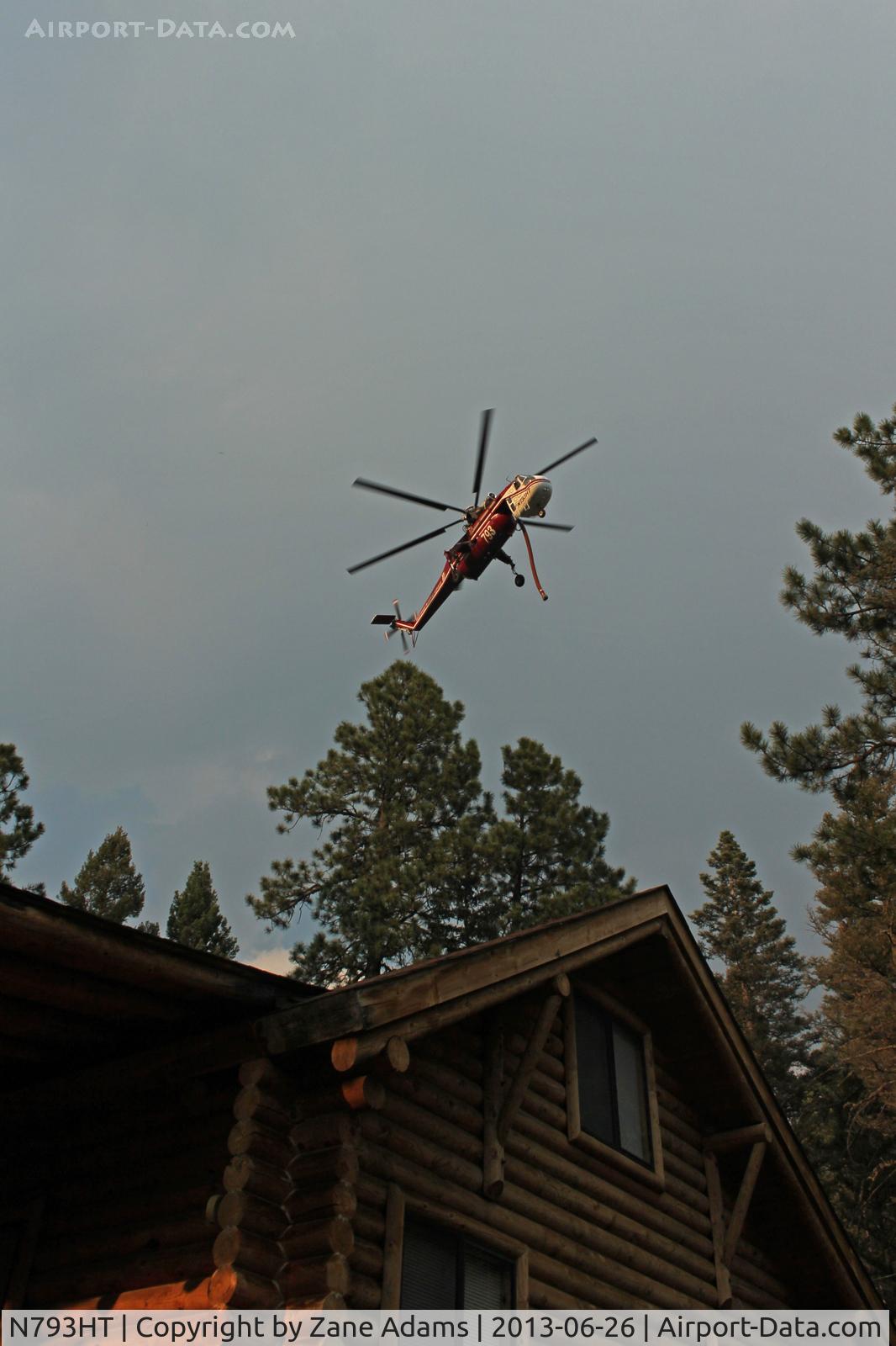 N793HT, Sikorsky S64 C/N 67-18427, Working the Jaroso Fire near Cowles, New Mexico