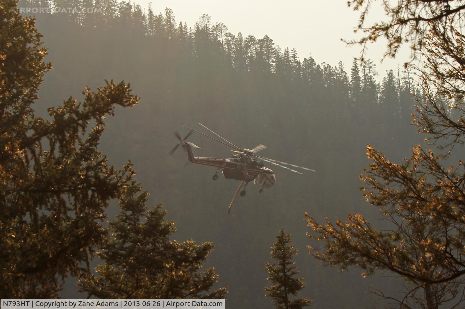 N793HT, Sikorsky S64 C/N 67-18427, Working the Jaroso Fire near Cowles, New Mexico