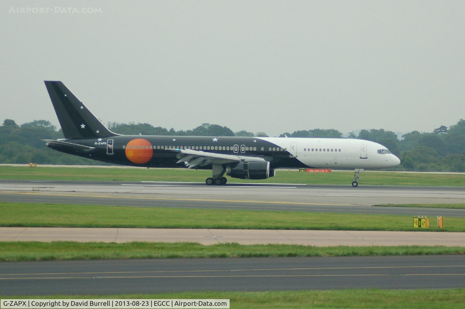 G-ZAPX, 2000 Boeing 757-256 C/N 29309, Titan Airways Boeing 757-256 Landing at Manchester Airport.