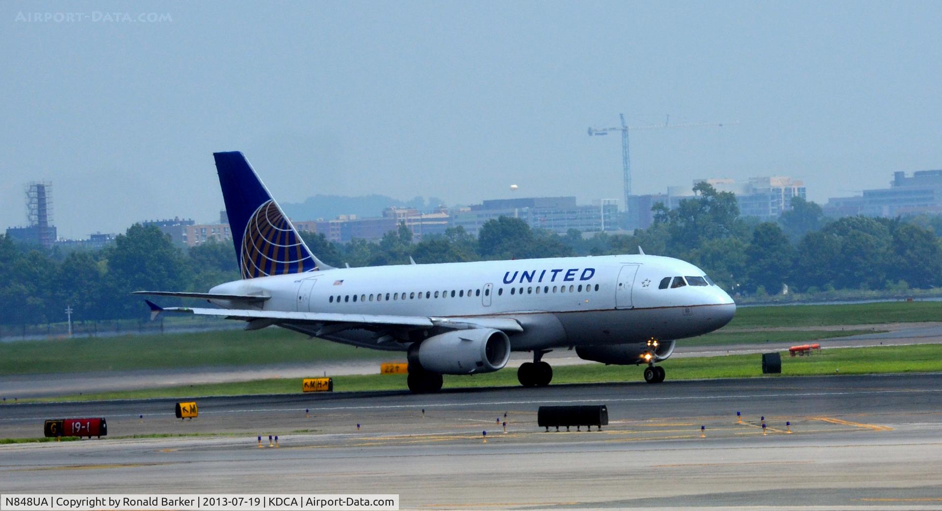 N848UA, 2002 Airbus A319-131 C/N 1647, Takeoff DCA