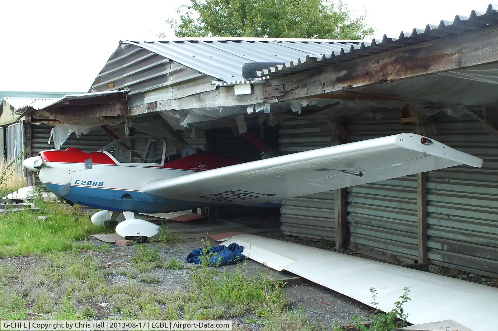 G-CHFL, 1991 Scheibe SF-25C Falke C/N 44512, hangared at Long Marston