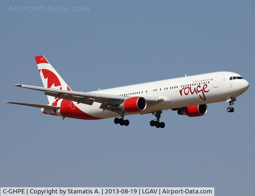 C-GHPE, 2003 Boeing 767-33A/ER C/N 33423, Landing at LGAV 03L rwy