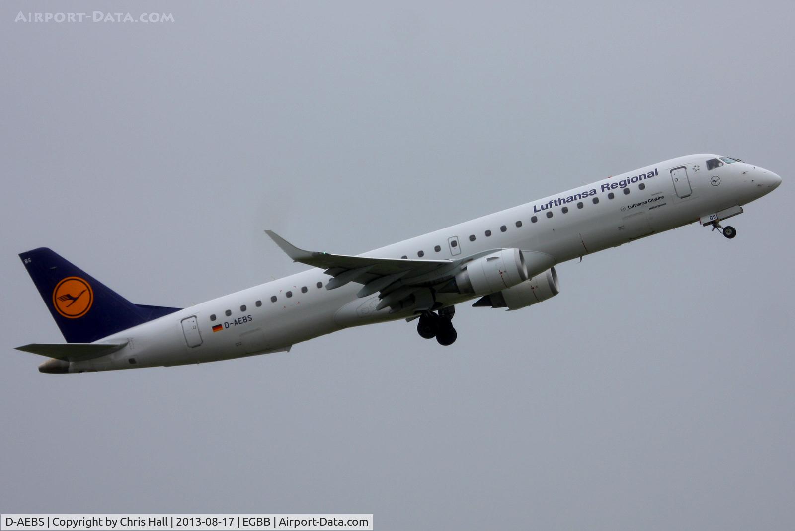 D-AEBS, 2012 Embraer 195LR (ERJ-190-200LR) C/N 19000565, Lufthansa CityLine