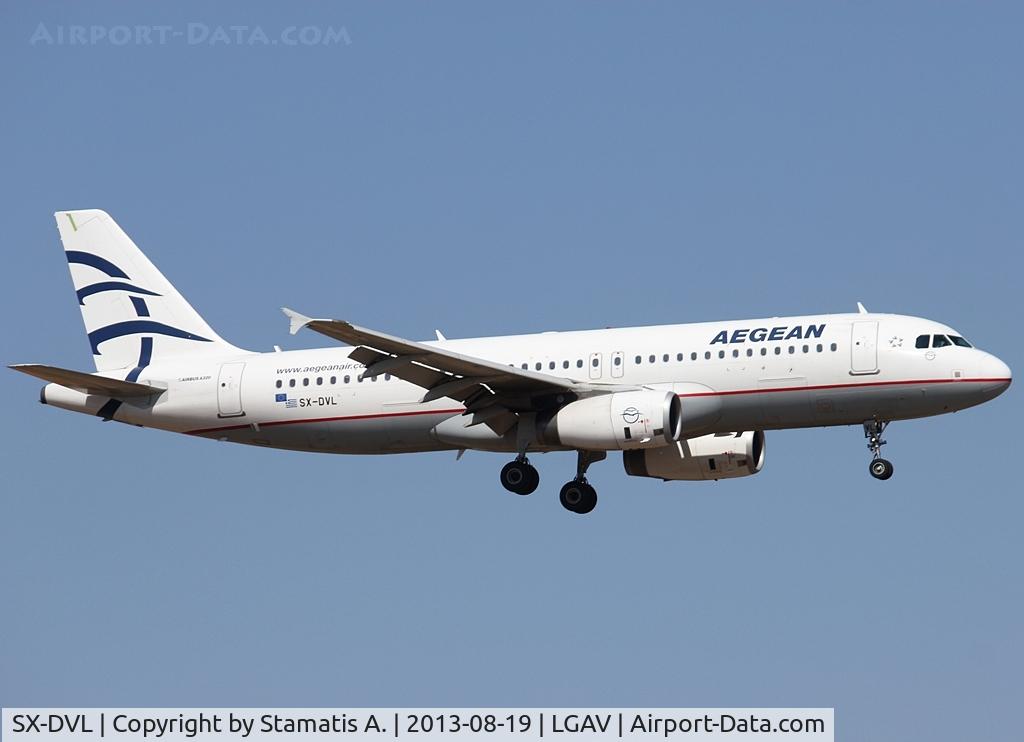 SX-DVL, 2008 Airbus A320-232 C/N 3423, landing on rwy 03L