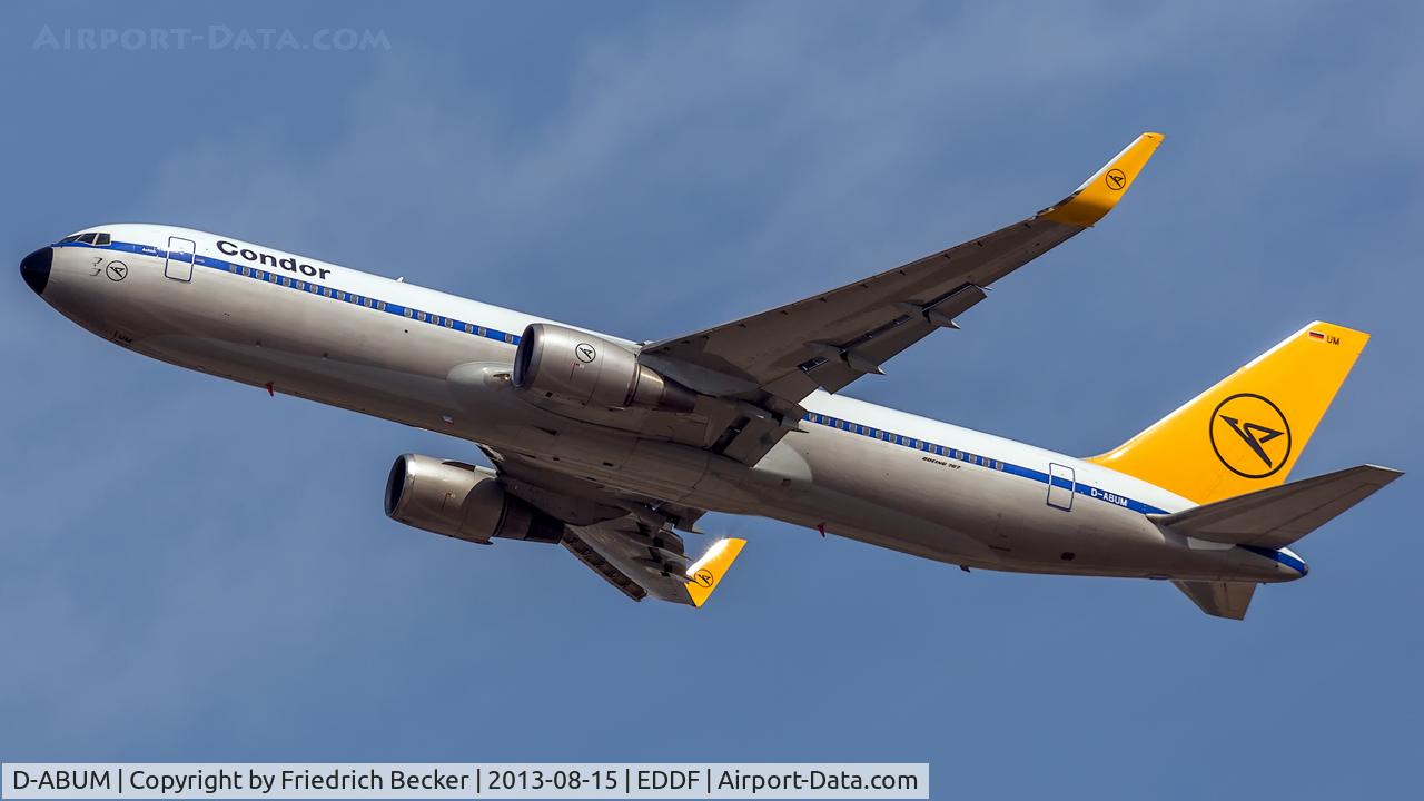 D-ABUM, 1994 Boeing 767-31B C/N 25170, departure from Frankfurt