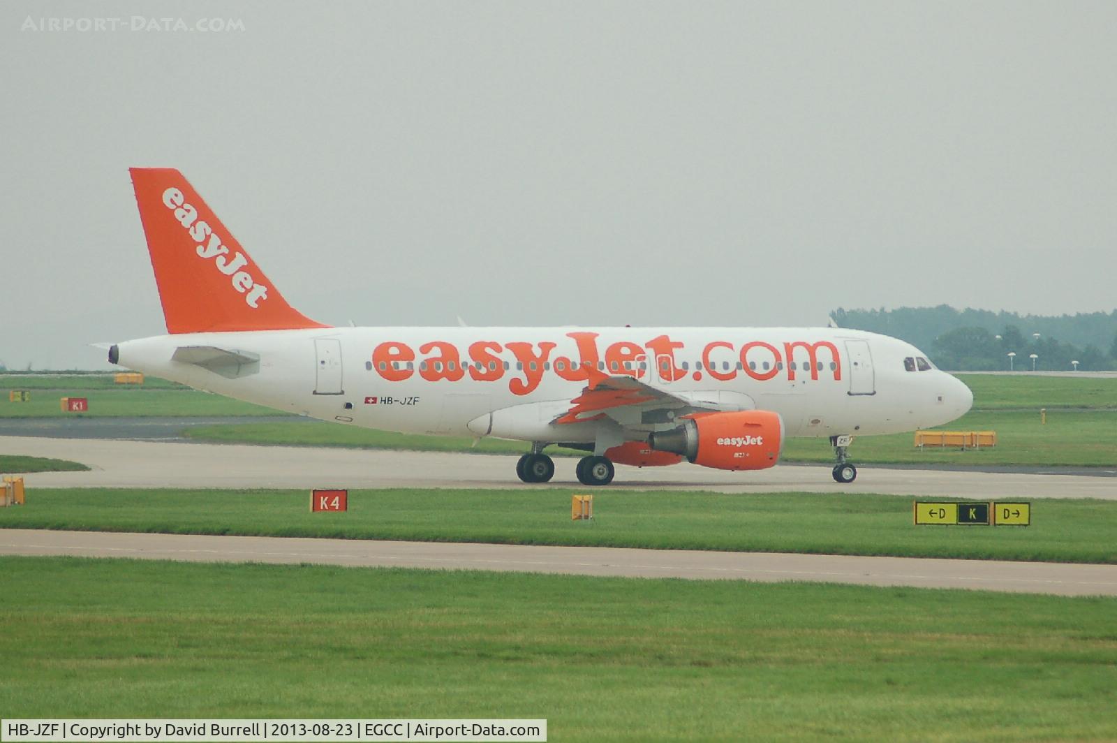 HB-JZF, 2004 Airbus A319-111 C/N 2184, Easyjet Airbus A319-111 taxiing at Manchester Airport.