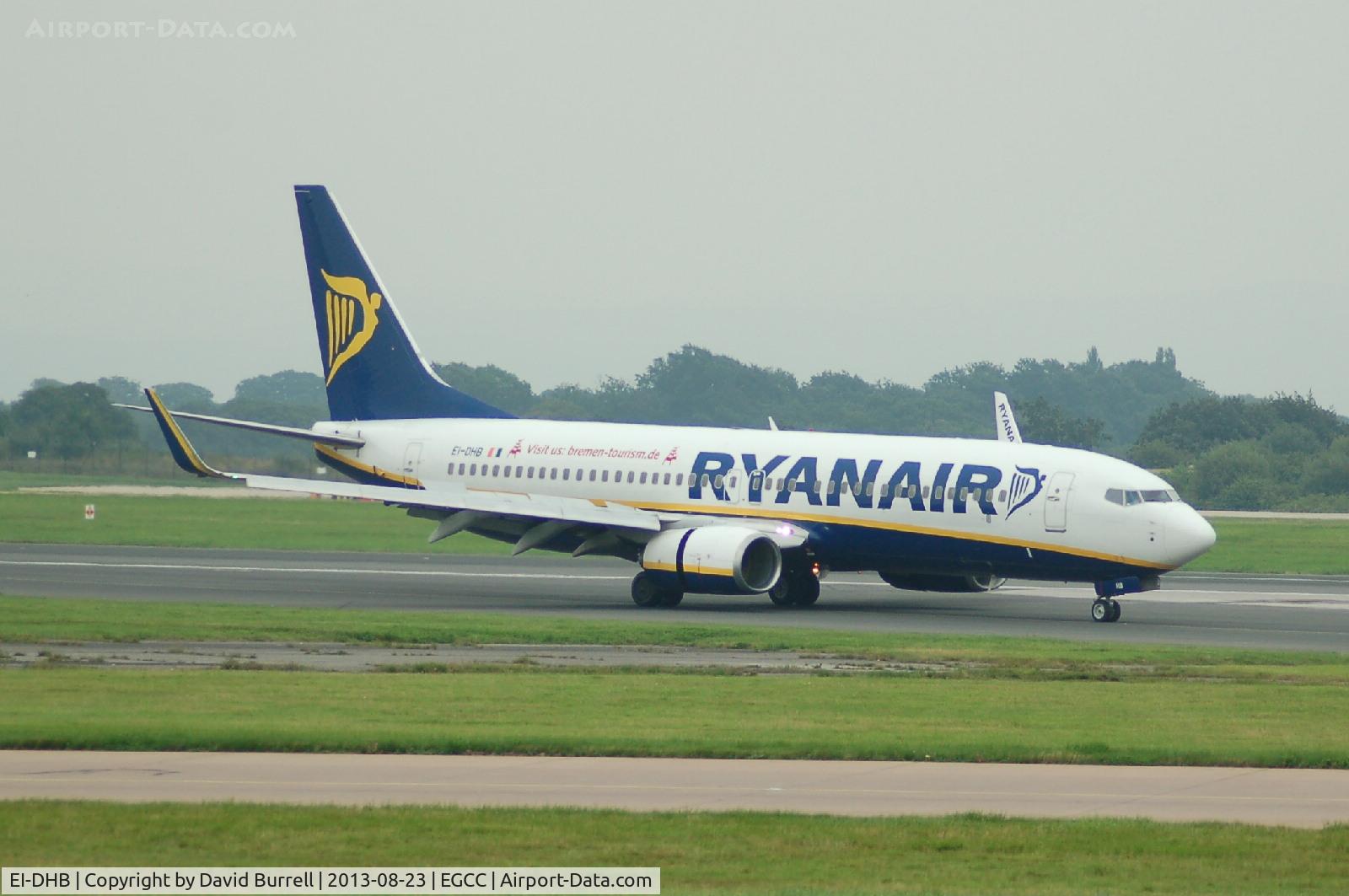 EI-DHB, 2005 Boeing 737-8AS C/N 33572, Ryanair Boeing 737-8AS Taxiing at Manchester Airport.