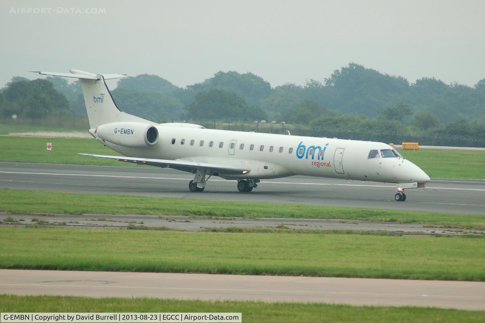G-EMBN, 2000 Embraer EMB-145EP (ERJ-145EP) C/N 145201, BMI Regional Embraer EMB-145EP taxiing at Manchester Airport.