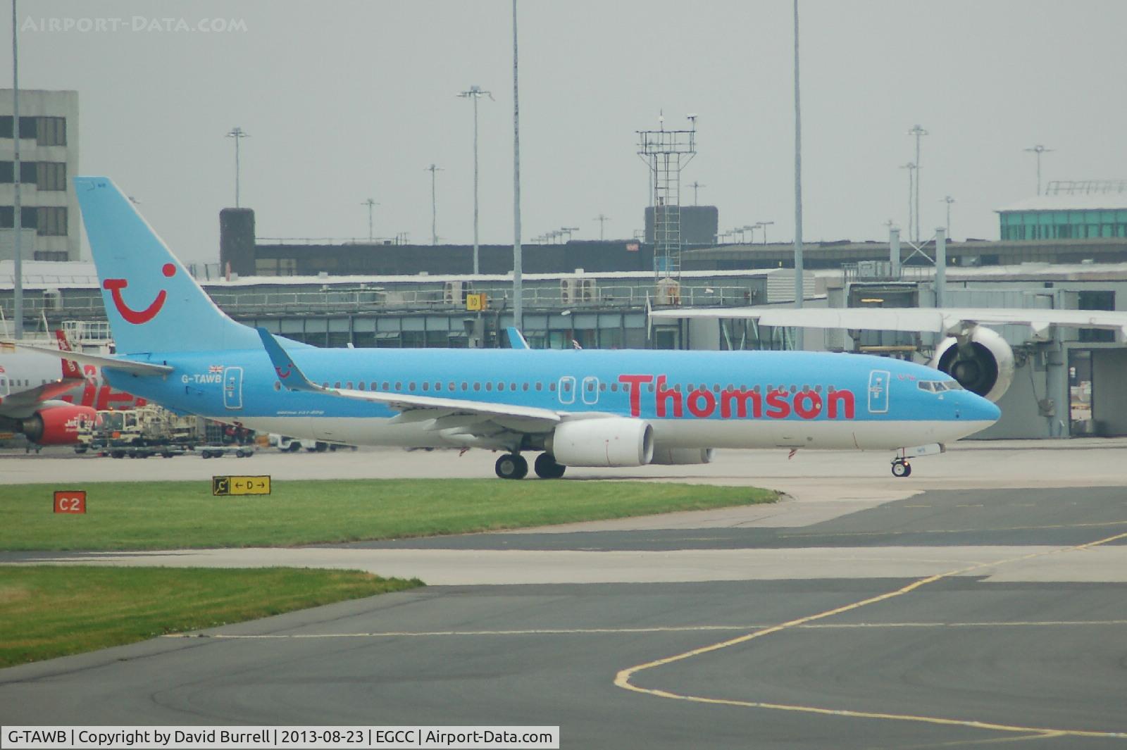 G-TAWB, 2012 Boeing 737-8K5 C/N 37242, Thomson Boeing 737-8K5 Taxiing at Manchester Airport.