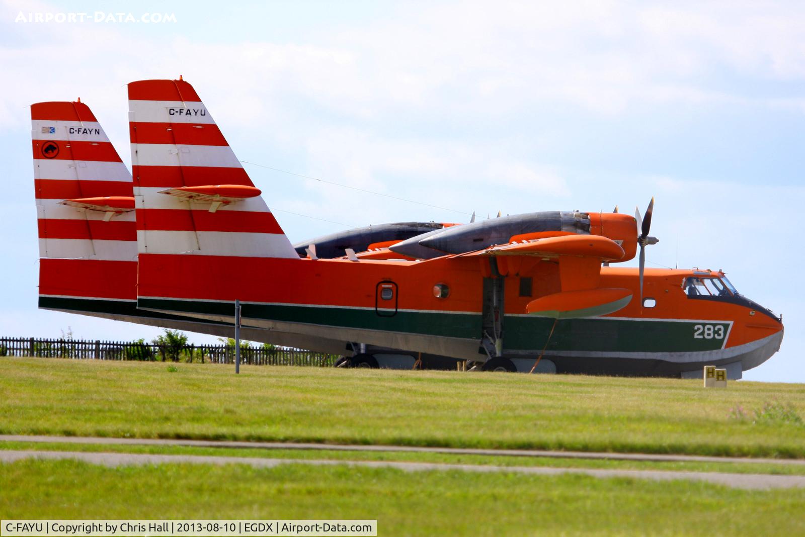 C-FAYU, 1988 Canadair CL-215-V (CL-215-1A10) C/N 1106, in storage at St Athan alongside C-FAYN