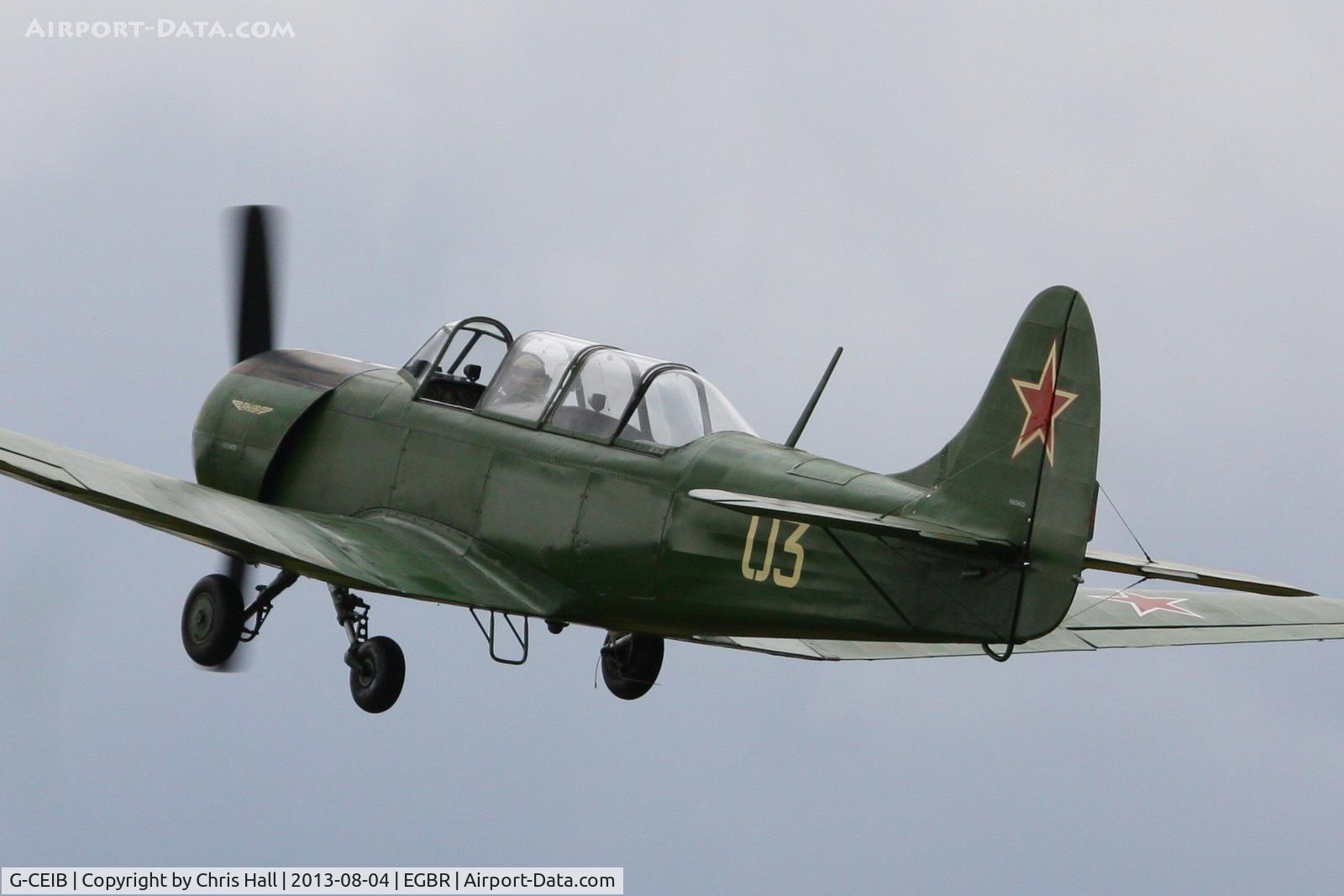 G-CEIB, 1958 Yakovlev Yak-18A C/N 1160403, displaying at Breighton's Summer Fly-in