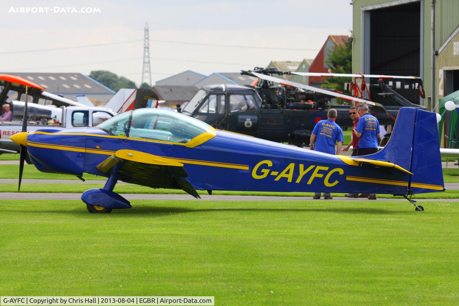G-AYFC, 1970 Rollason Druine D-62B Condor C/N RAE/644, displaying at Breighton's Summer Fly-in
