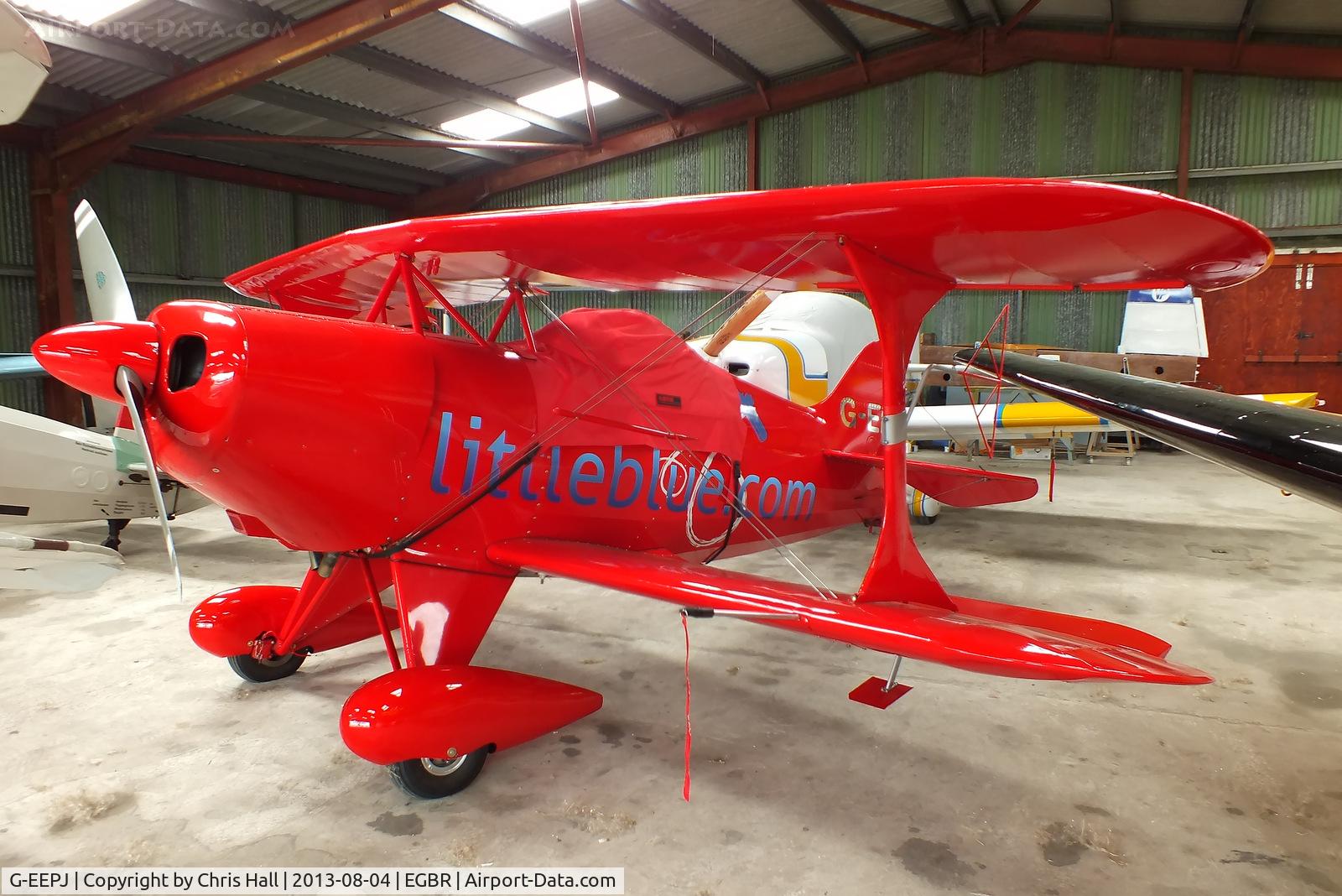 G-EEPJ, 1991 Pitts S-1S Special C/N PFA 009-11557, now with the owner's company name on the fuselage