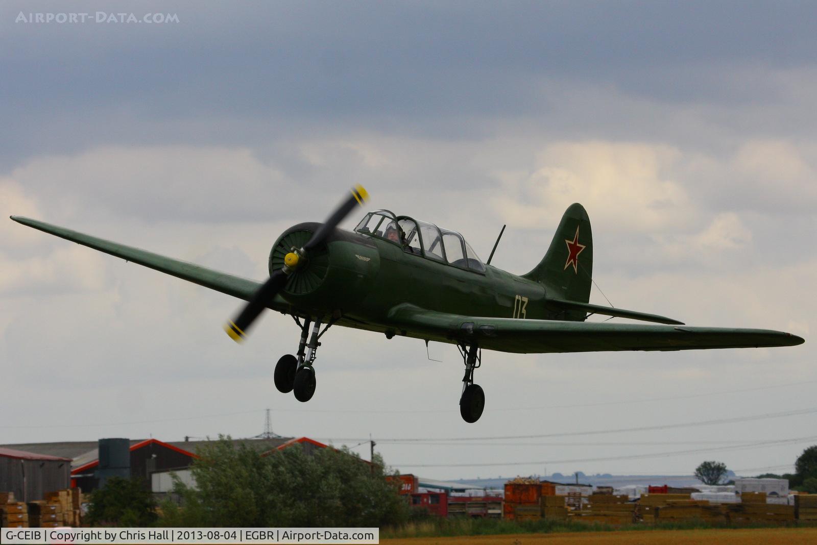 G-CEIB, 1958 Yakovlev Yak-18A C/N 1160403, displaying at Breighton's Summer Fly-in