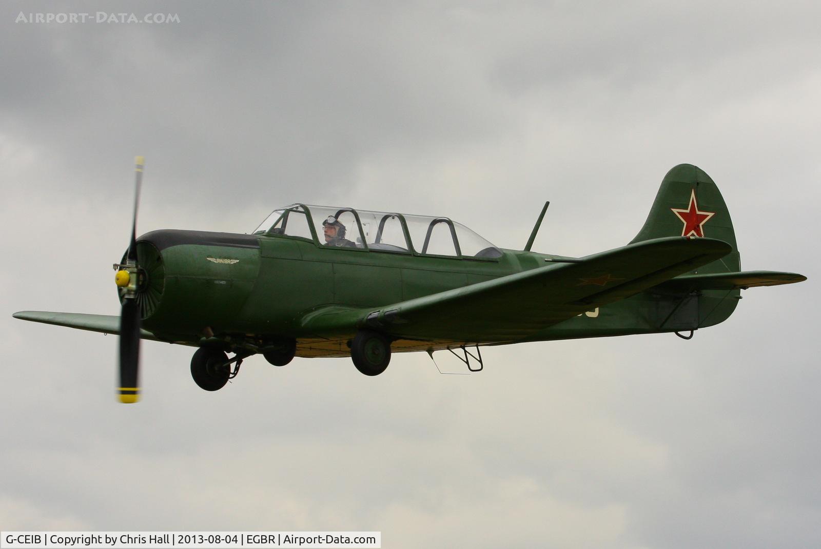G-CEIB, 1958 Yakovlev Yak-18A C/N 1160403, displaying at Breighton's Summer Fly-in