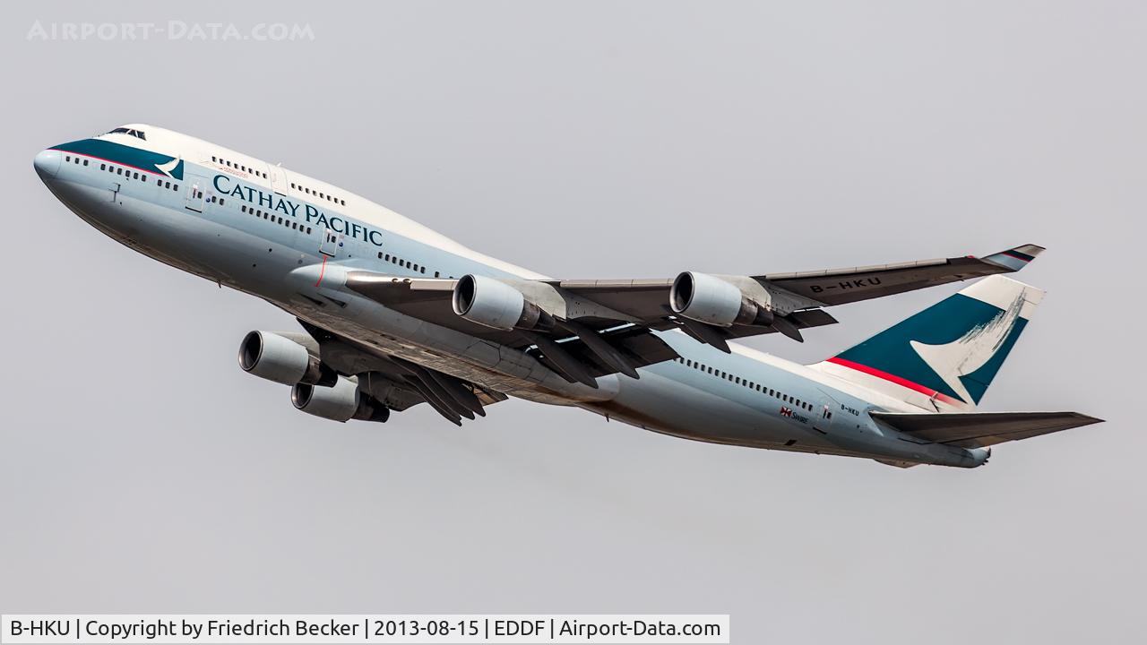 B-HKU, 1993 Boeing 747-412 C/N 27069, departure from Frankfurt