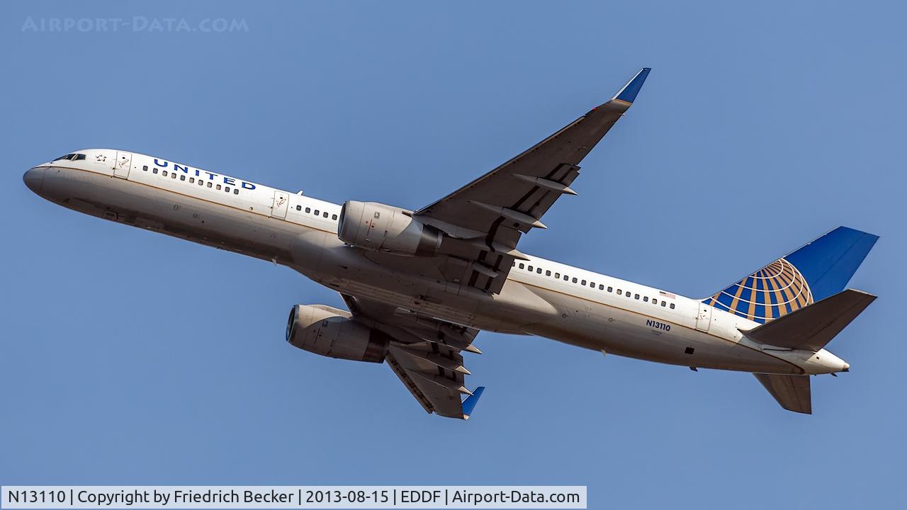 N13110, 1994 Boeing 757-224 C/N 27300, departure from Frankfurt