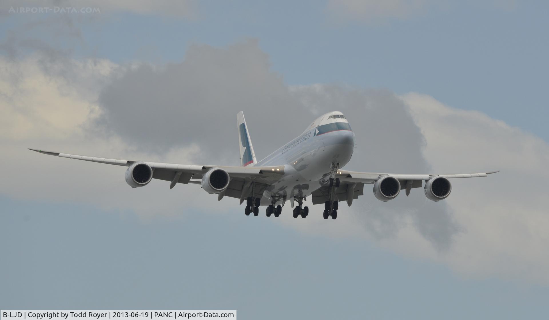 B-LJD, 2013 Boeing 747-867F/SCD C/N 39241, Arriving at Anchorage