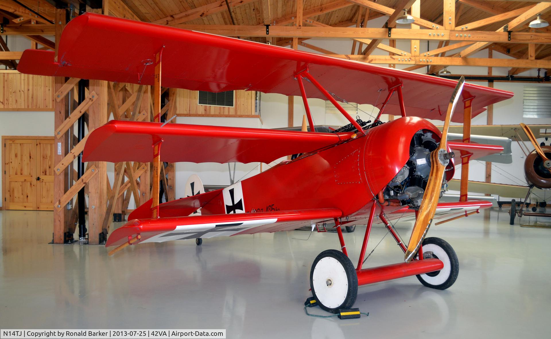 N14TJ, 1990 Fokker Dr.1 Triplane Replica C/N DR1HB, Military Aviation Museum, Pungo, VA