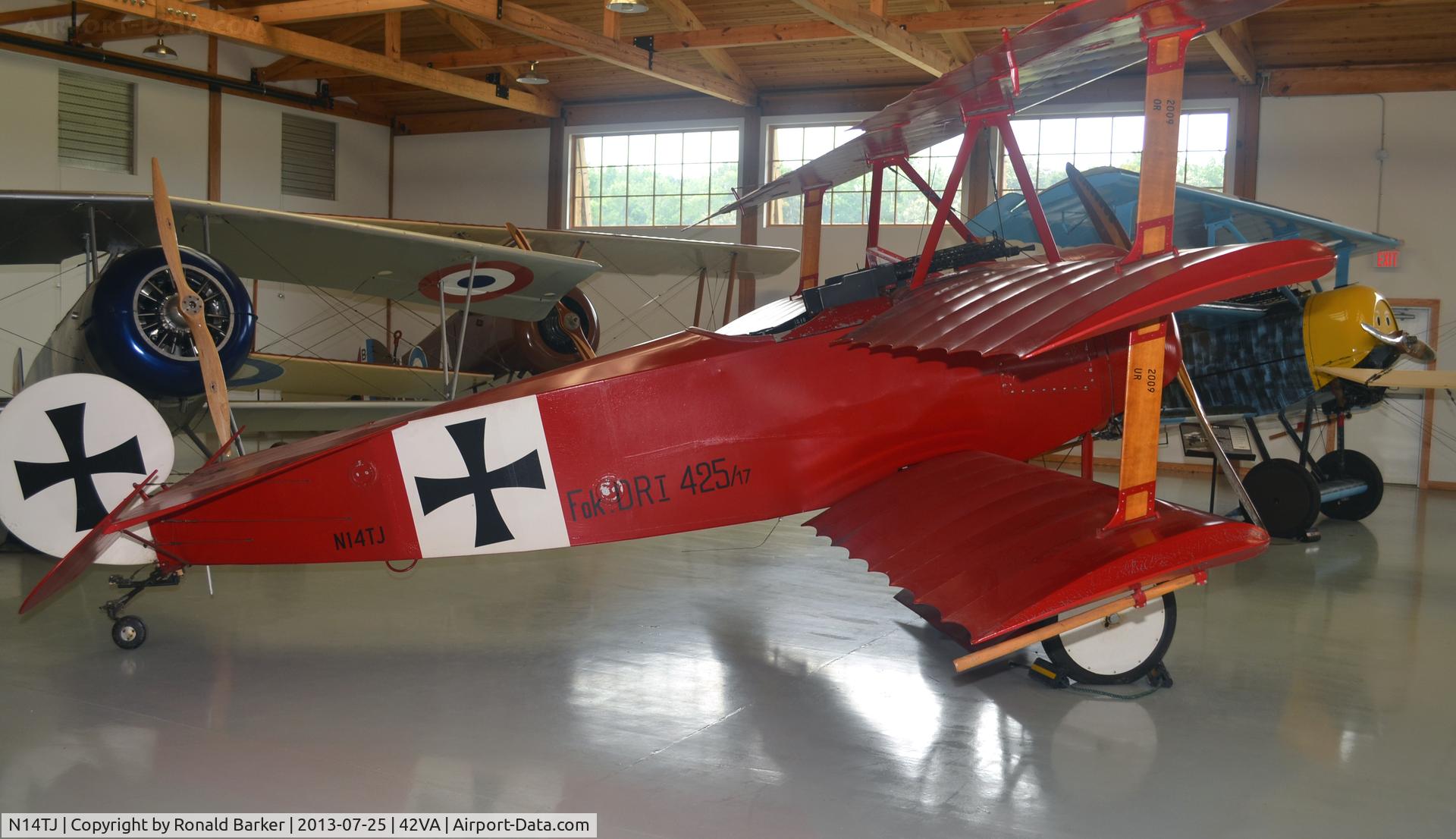N14TJ, 1990 Fokker Dr.1 Triplane Replica C/N DR1HB, Military Aviation Museum, Pungo, VA