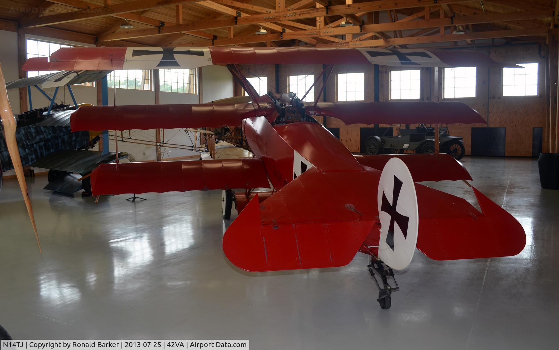N14TJ, 1990 Fokker Dr.1 Triplane Replica C/N DR1HB, Military Aviation Museum, Pungo, VA