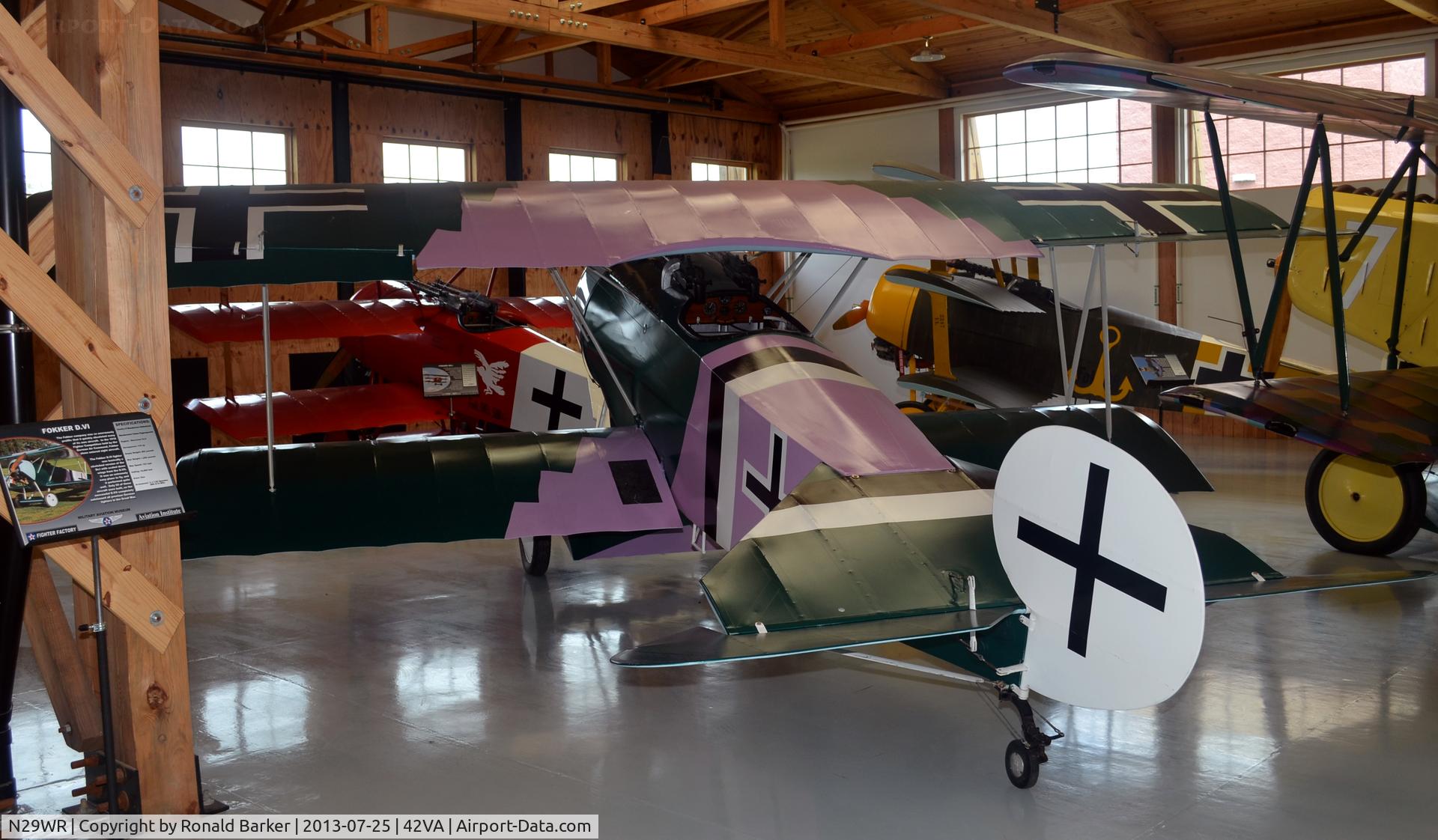 N29WR, 1996 Fokker D-VI Replica C/N 2620, Military Aviation Museum, Pungo, VA