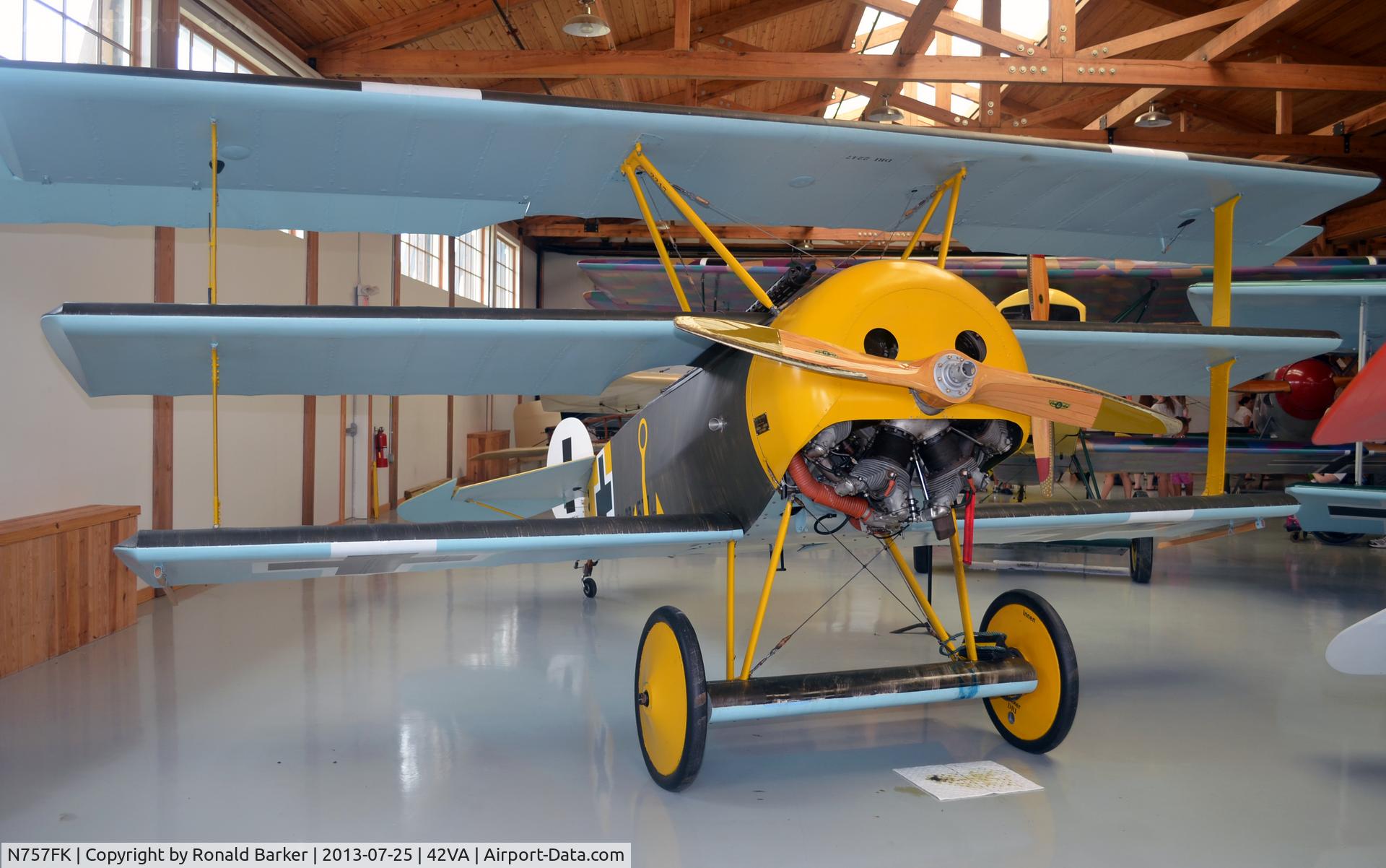 N757FK, Fokker Dr.1 Triplane Replica C/N 1972, Military Aviation Museum, Pungo, VA
