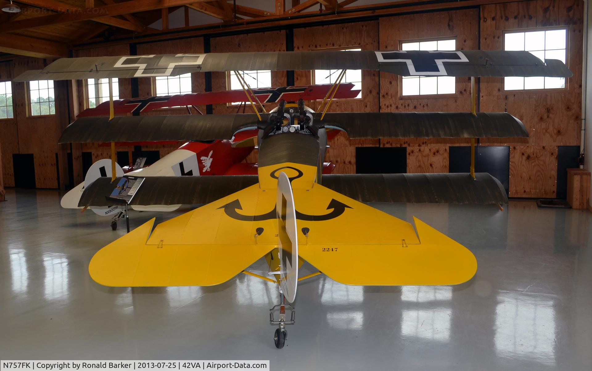 N757FK, Fokker Dr.1 Triplane Replica C/N 1972, Military Aviation Museum, Pungo, VA