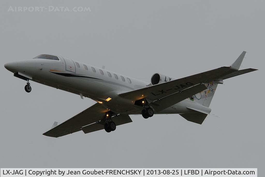 LX-JAG, 2009 Learjet 45 C/N 398, SVW49 landing 23 from Paris Le Bourget