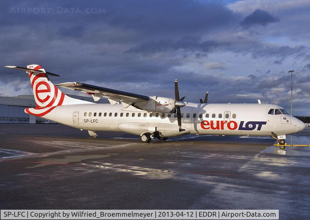 SP-LFC, 1992 ATR 72-202 C/N 272, Waiting for towing into our maintenance hangar.