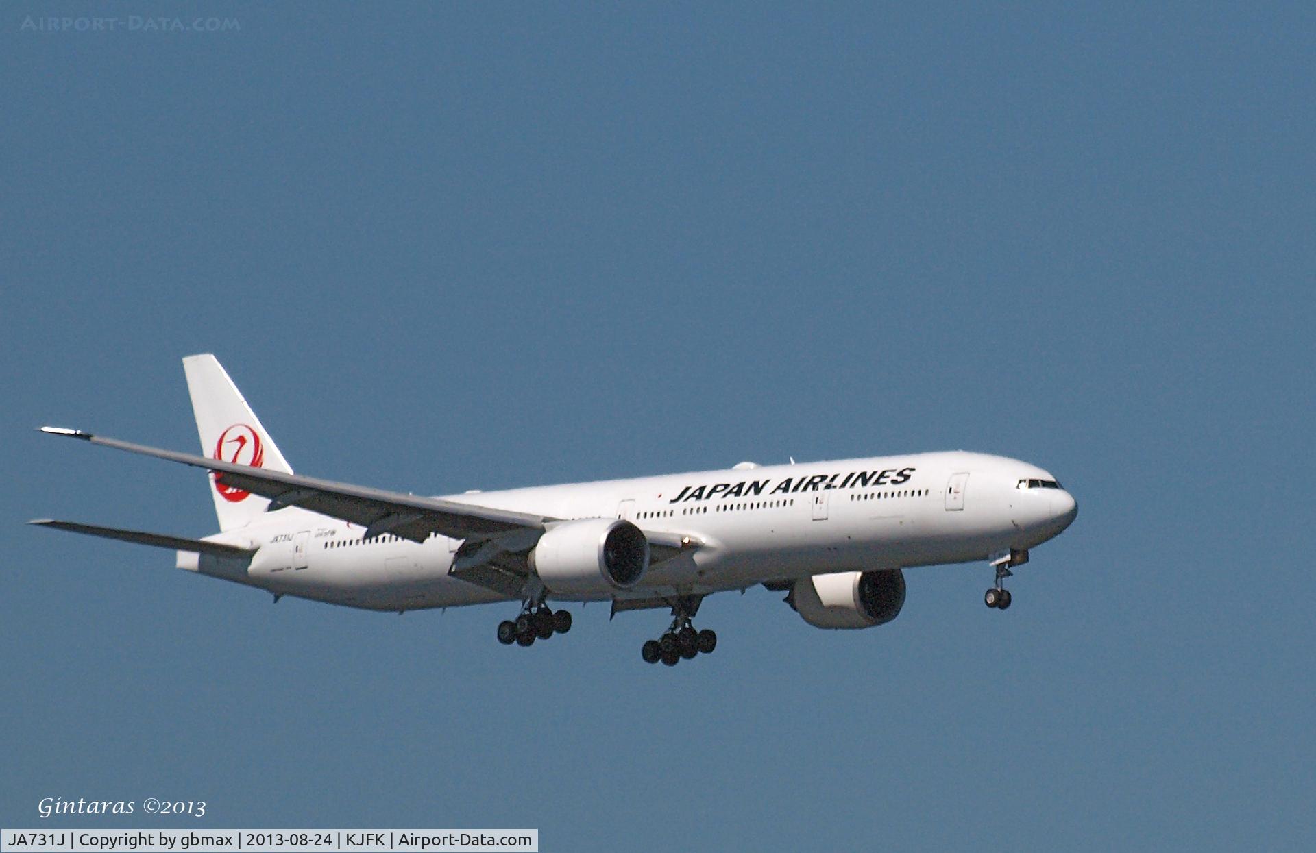 JA731J, 2003 Boeing 777-346/ER C/N 32431, Final approach to JFK