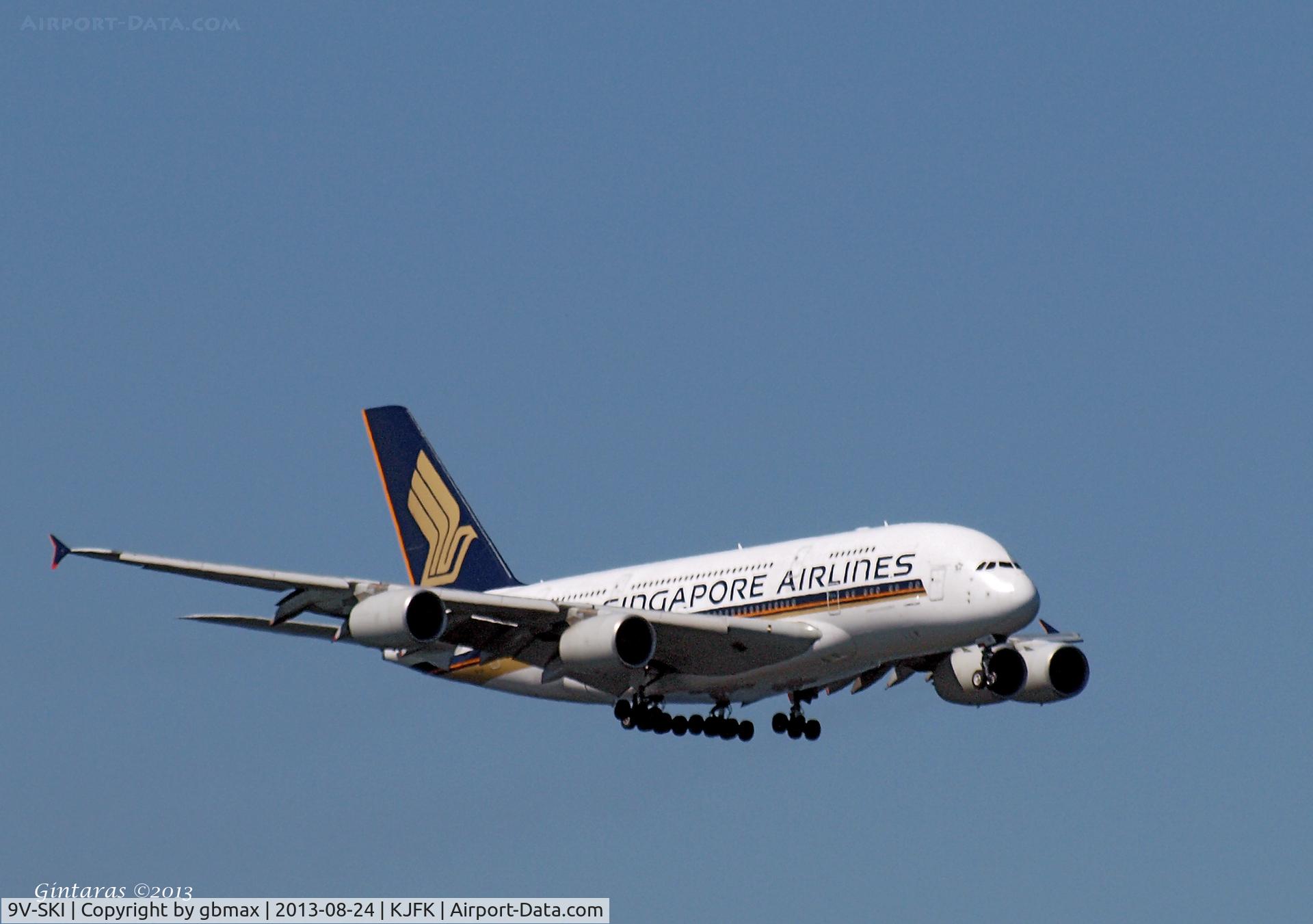 9V-SKI, 2009 Airbus A380-841 C/N 034, Final approach to JFK