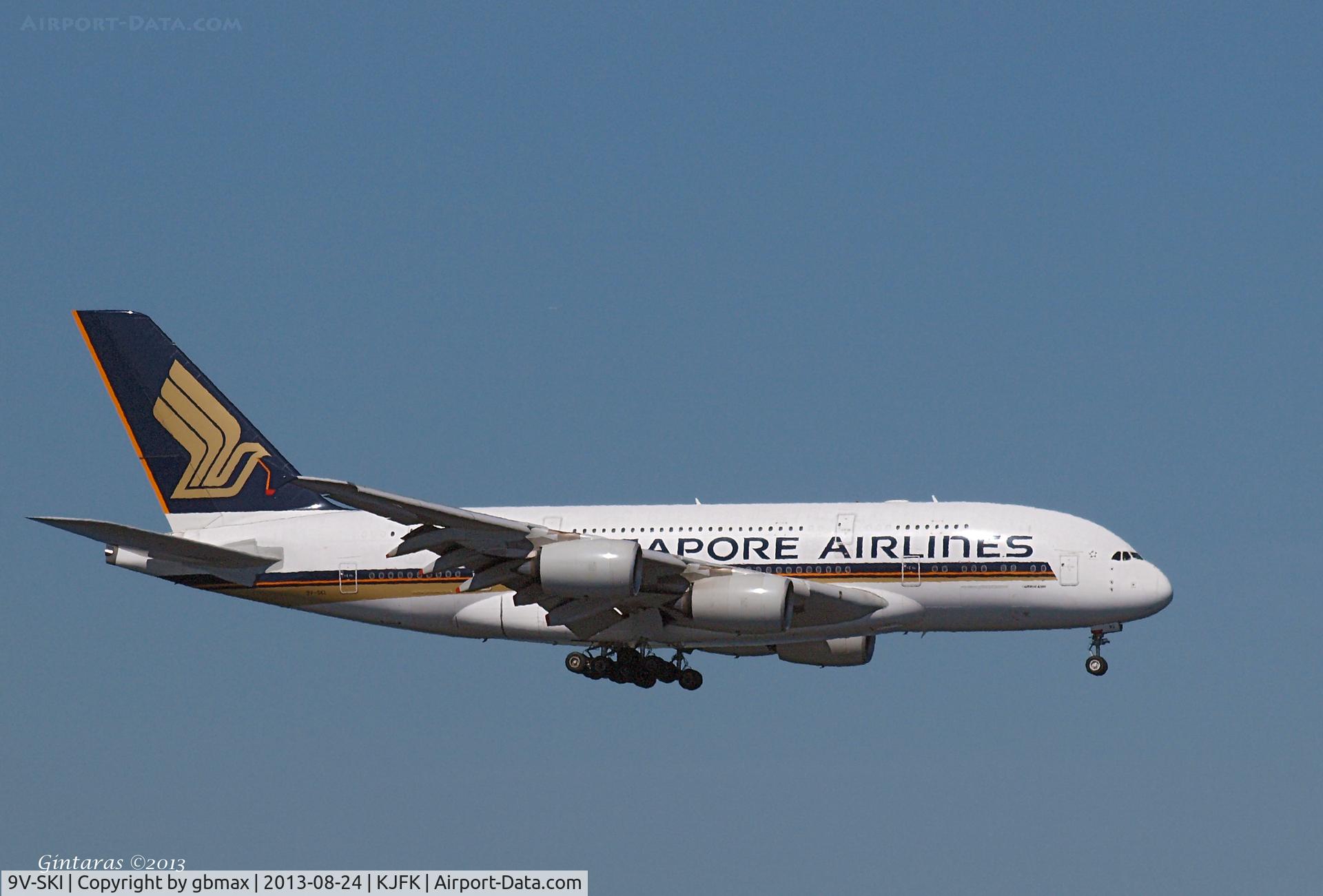 9V-SKI, 2009 Airbus A380-841 C/N 034, Final approach to JFK