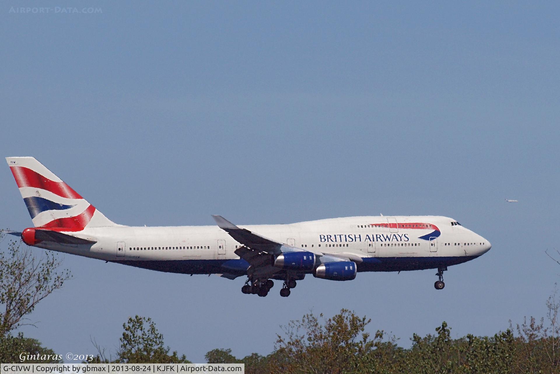 G-CIVW, 1998 Boeing 747-436 C/N 25822, Landing @ JFK