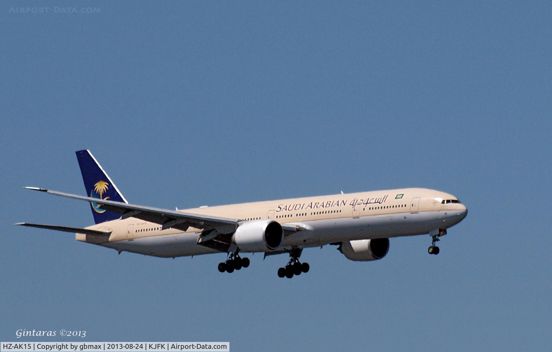 HZ-AK15, 2012 Boeing 777-368/ER C/N 41052, Final approach to JFK