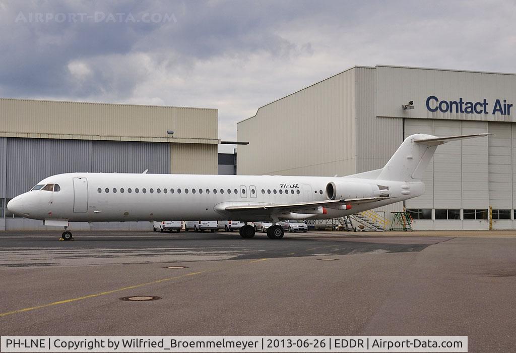 PH-LNE, 1991 Fokker 100 (F-28-0100) C/N 11322, Parked at Saarbruecken.