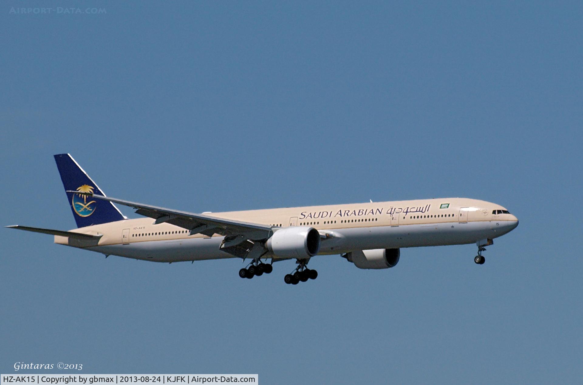 HZ-AK15, 2012 Boeing 777-368/ER C/N 41052, Final approach to JFK