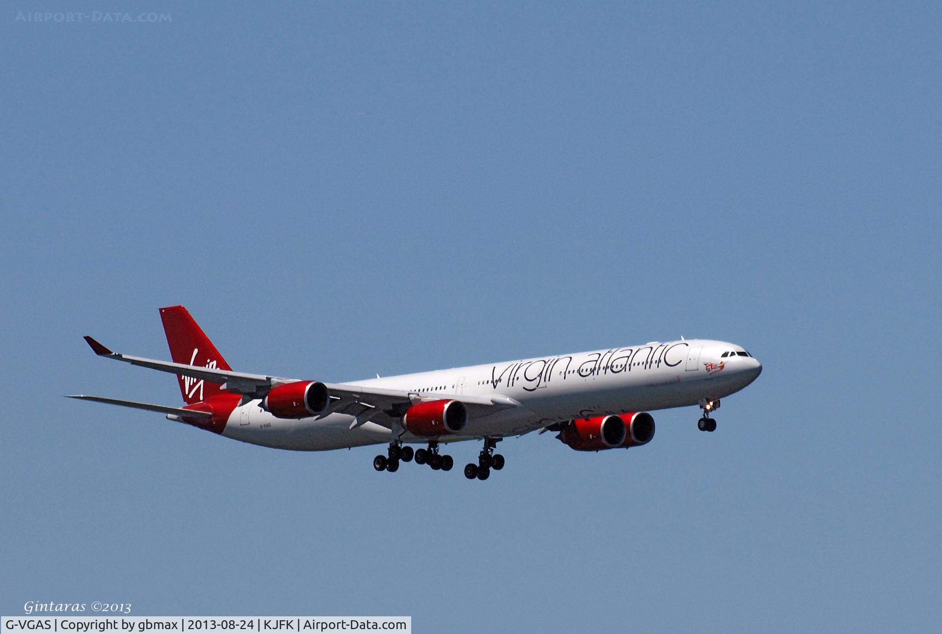 G-VGAS, 2005 Airbus A340-642 C/N 639, Final approach to JFK