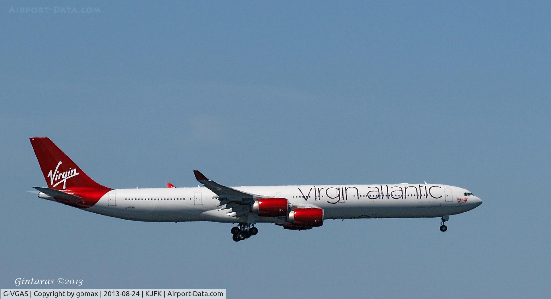 G-VGAS, 2005 Airbus A340-642 C/N 639, Final approach to JFK