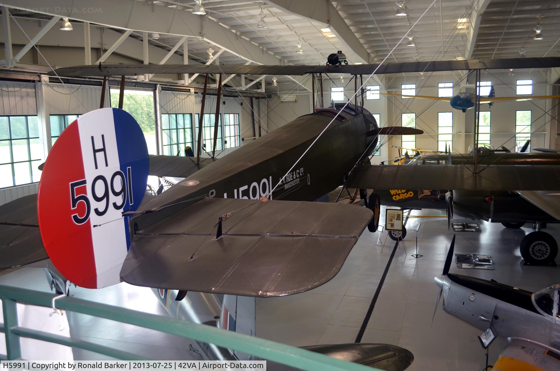 H5991, Avro 504K Replica C/N Not found H5991, Military Aviation Museum, Pungo, VA