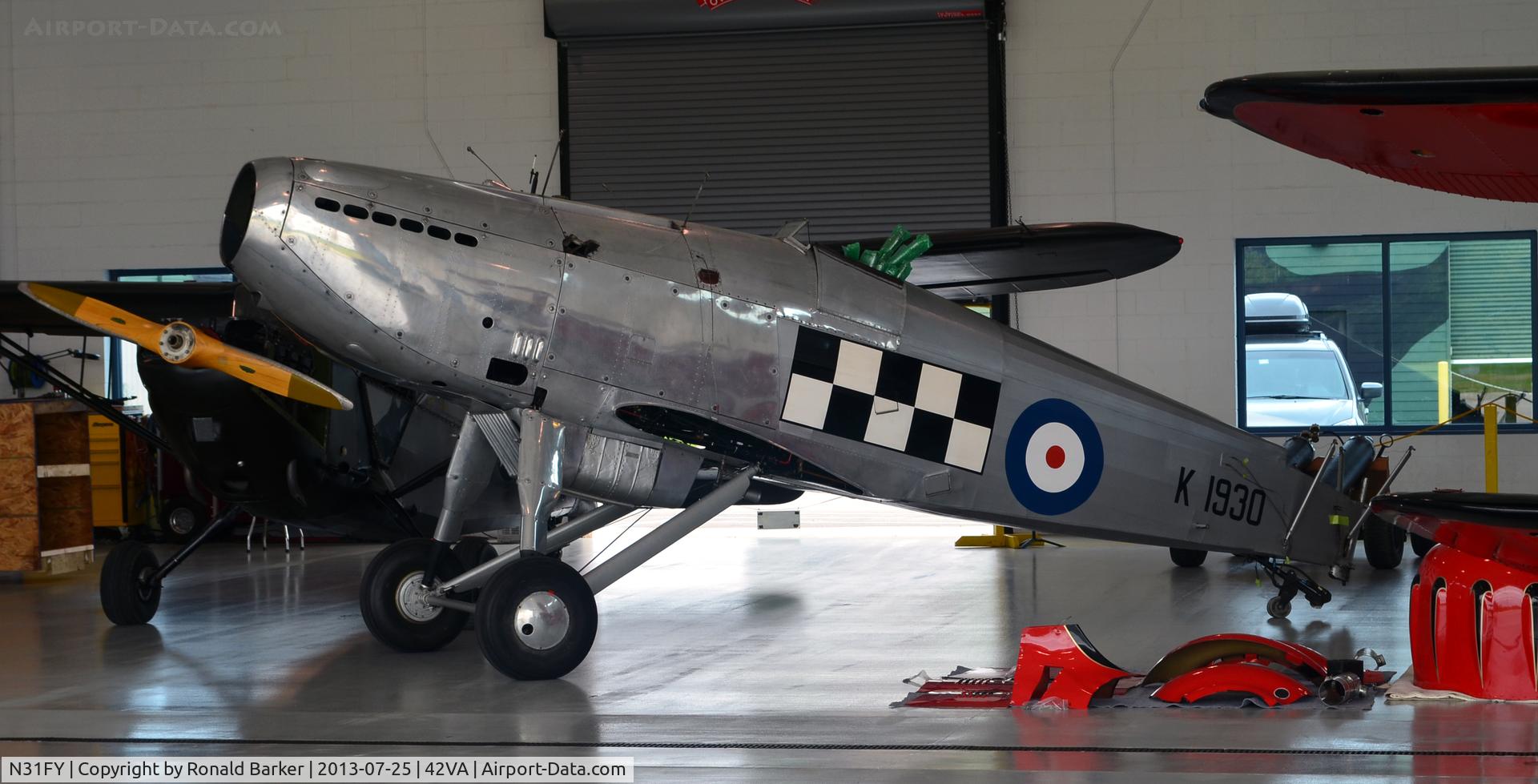N31FY, 1982 Hawker Fury Mk1 (replica) C/N WA6, Military Aviation Museum, Pungo, VA