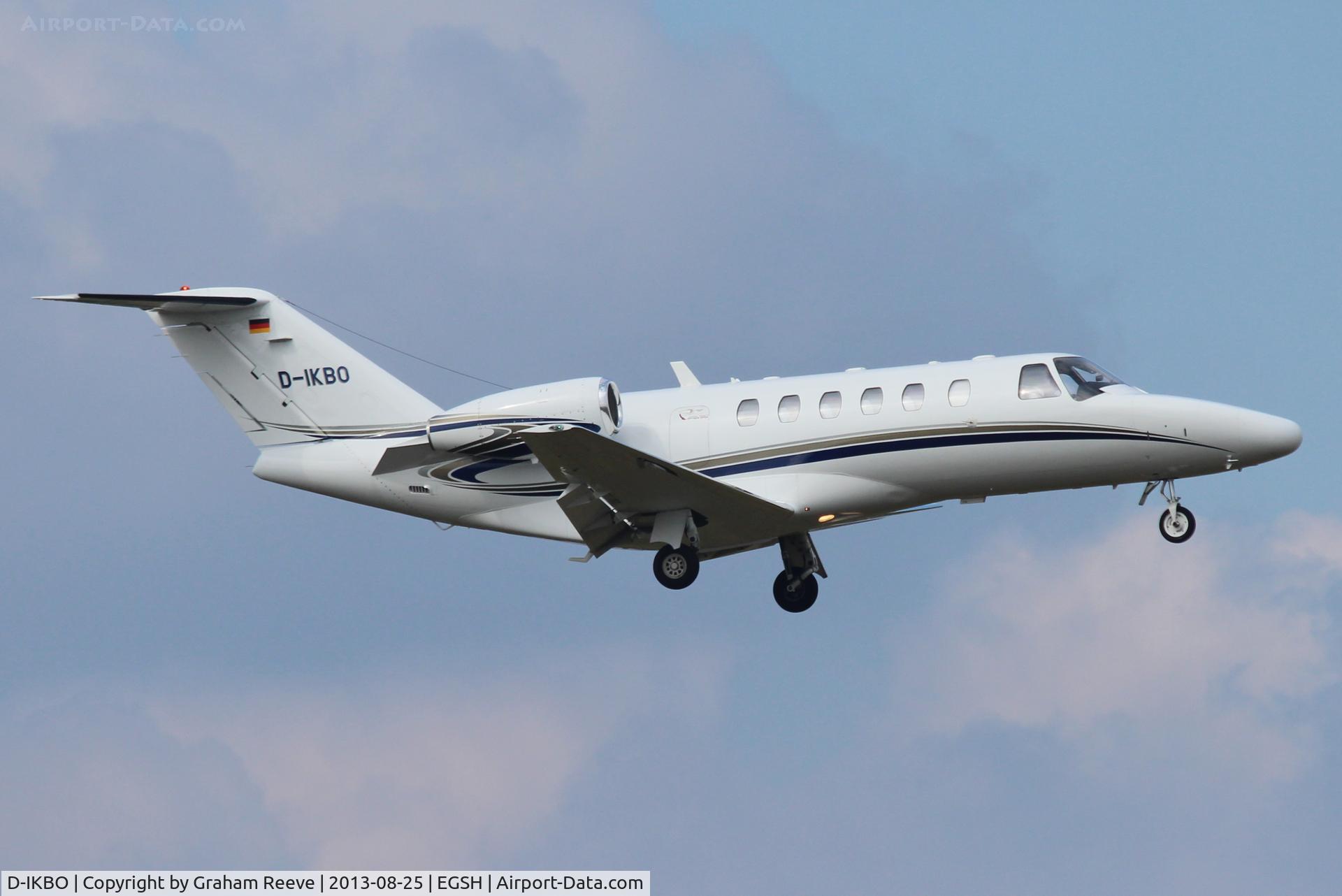 D-IKBO, 2007 Cessna 525A CitationJet CJ2+ C/N 525A-0357, On finals to land at Norwich.