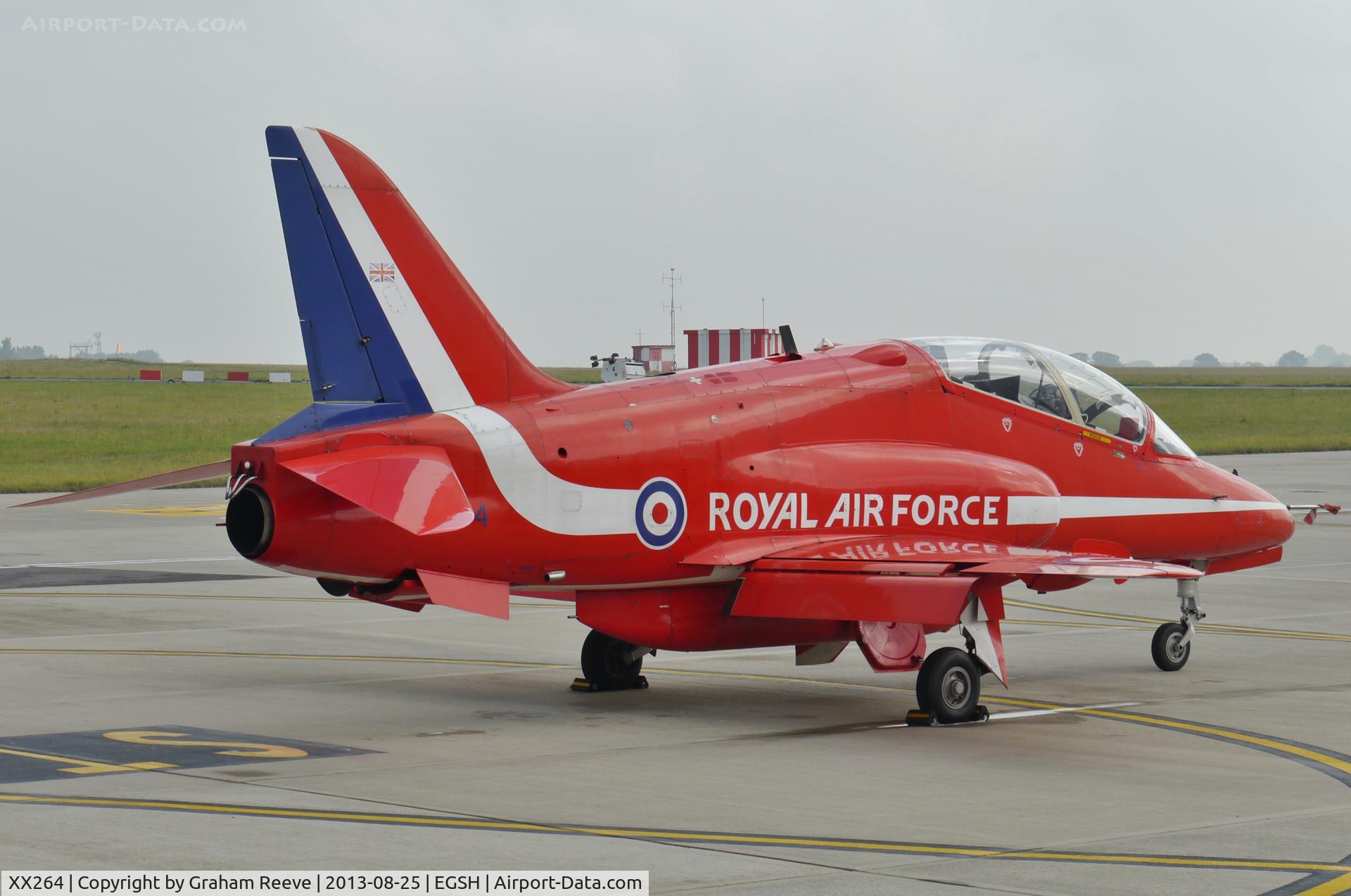 XX264, 1978 Hawker Siddeley Hawk T.1A C/N 100/312100, Parked at Norwich.