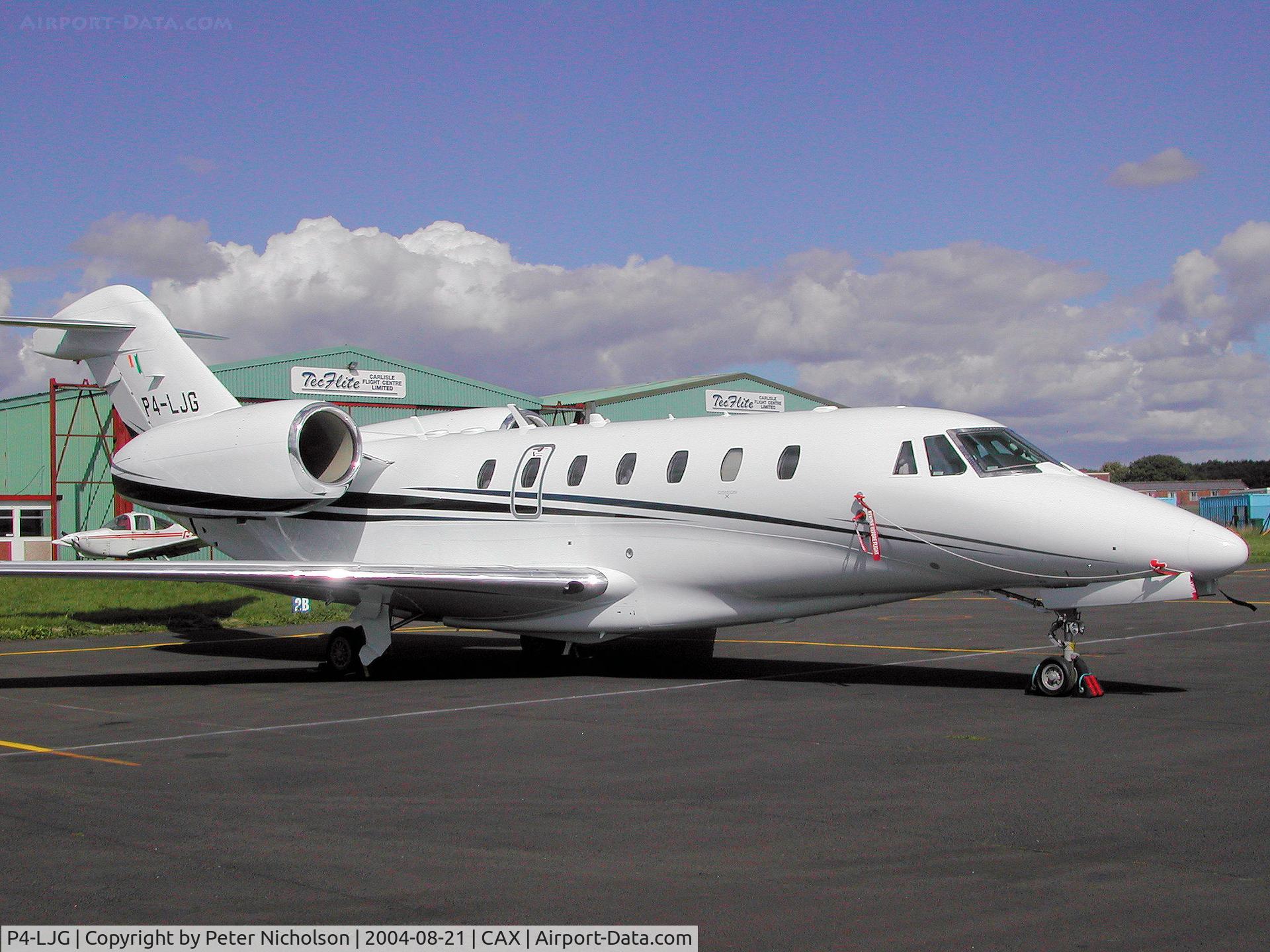 P4-LJG, 2004 Cessna 750 Citation X Citation X C/N 750-0227, This Cessna 750 Citation X visited Carlisle in the Summer of 2004.