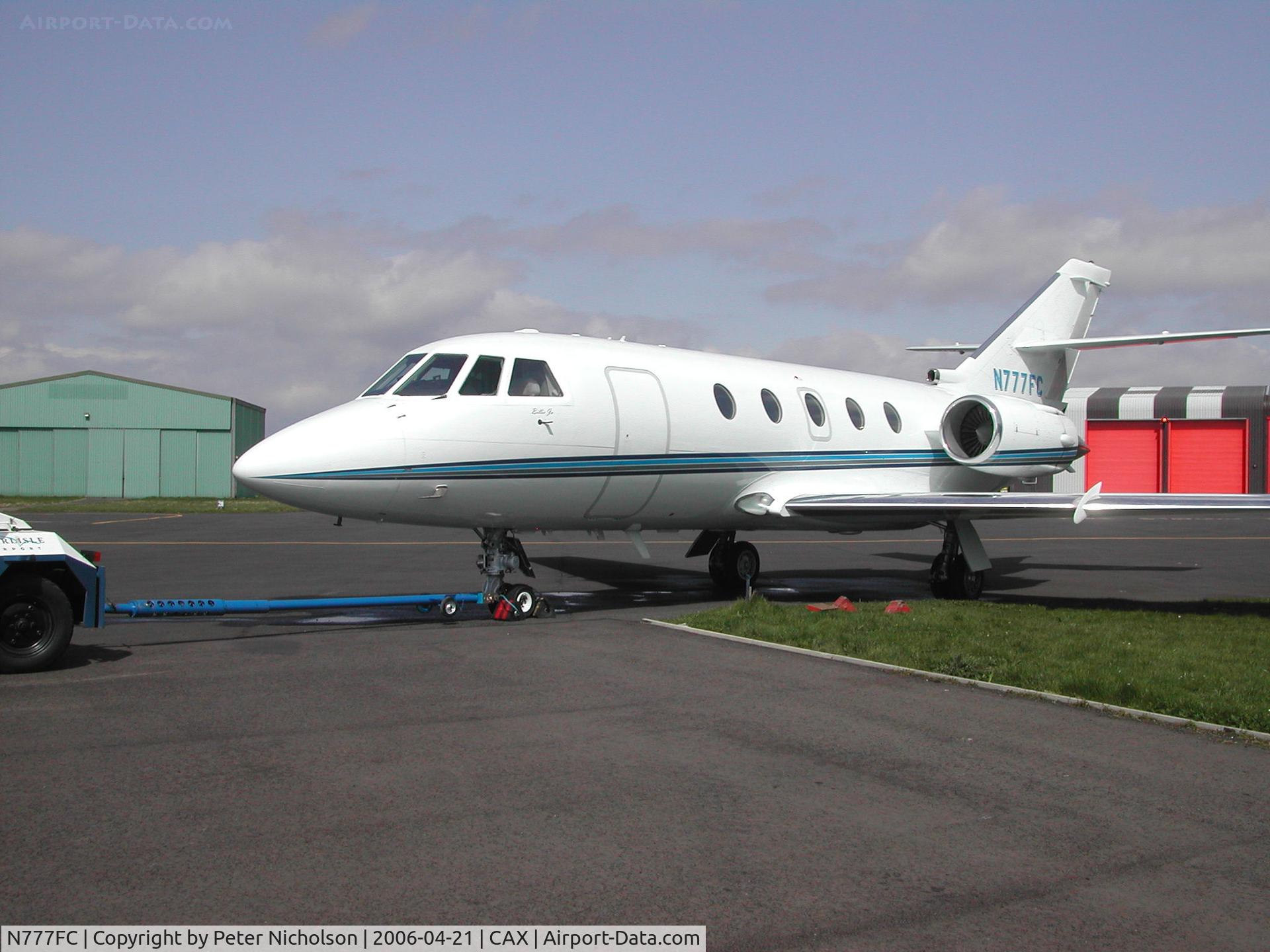 N777FC, 1986 Dassault Falcon 200 (20H) C/N 508, This Falcon 200 visited Carlisle in April 20060